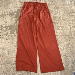 Rust Wide Leg Cargo Pants